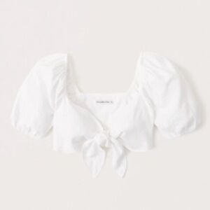 Abercrombie Crop Top - Puff Sleeve